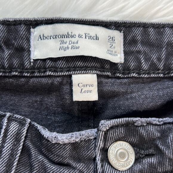 Abercrombie Black The Dad Curve Love High Rise Jeans - Picture 5 of 9